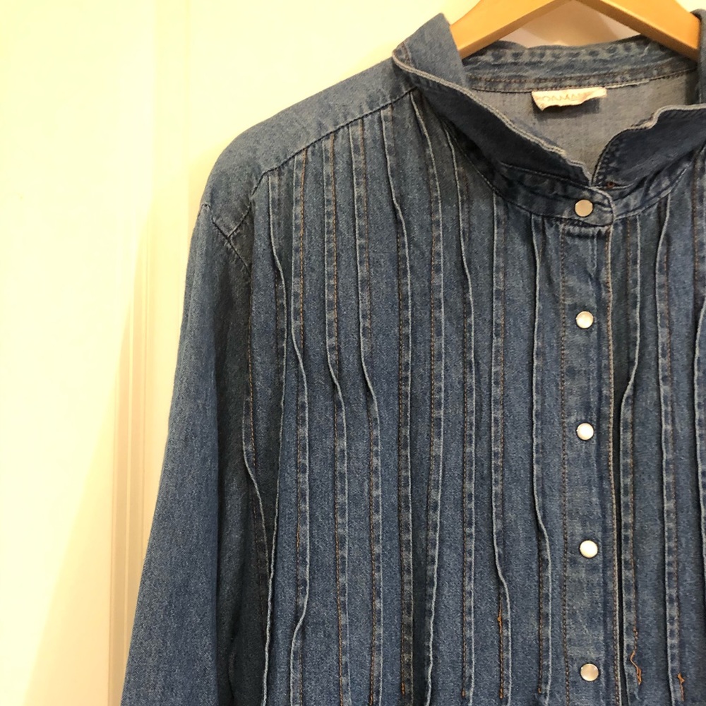 Roaman's Denim Midi Ruffle Front Dress 3X EUC - Host Pick 10/13/25 - Picture 4 of 16